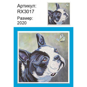 Детская алмазная мозаика "Французский бульдожка"